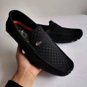 Mocasines para caballero base cuero sintético negro