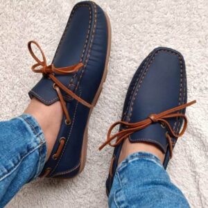 Mocasines para caballero azul x hilo miel