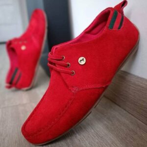 Zapatos tipo sport para caballero en puro cuero rojo