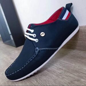 Zapatos tipo sport para caballero en puro cuero azul