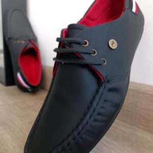 Zapatos tipo sport para caballero en puro cuero negro francia